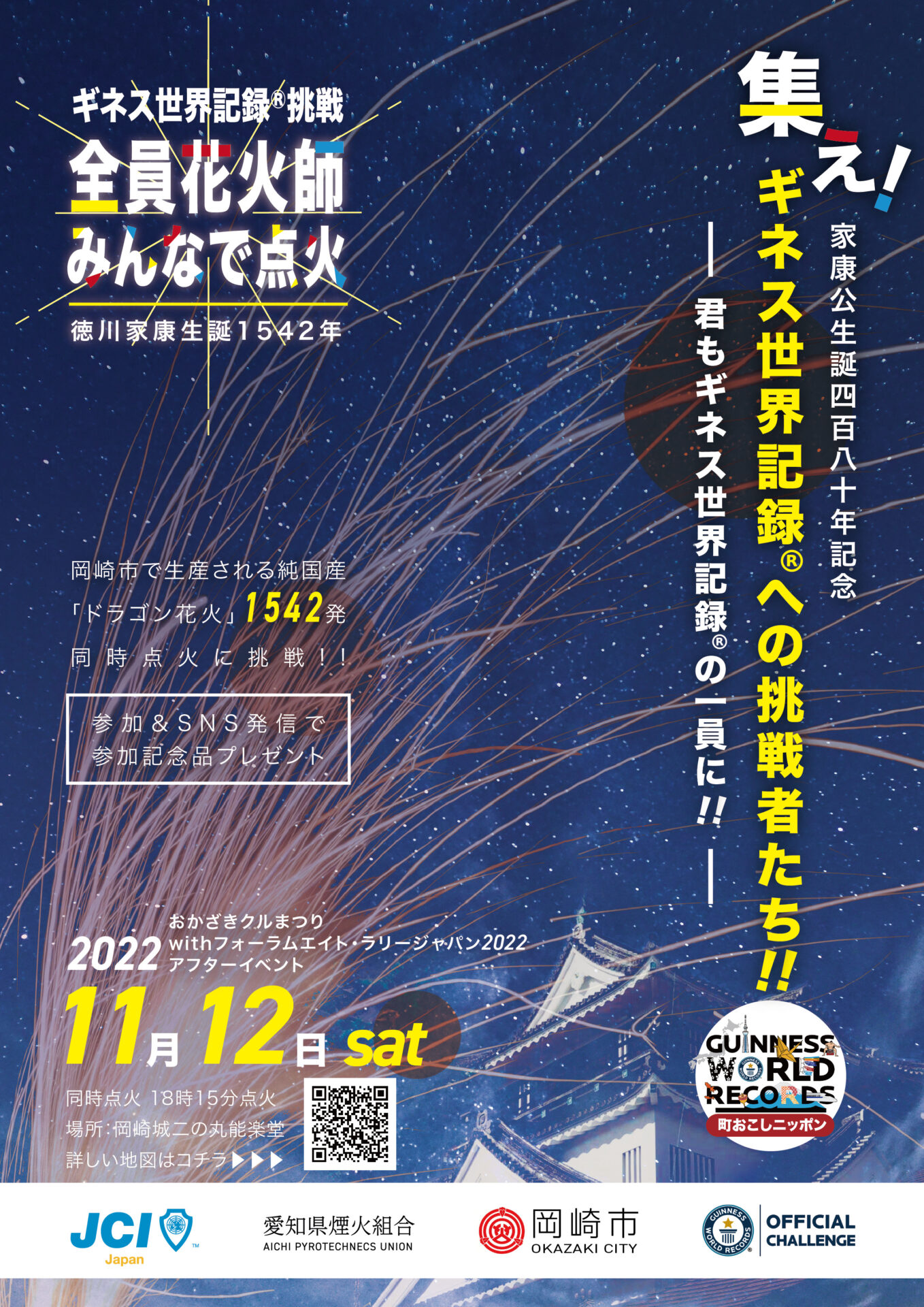 ギネスに挑戦 11月12日に 全員花火師 みんなで点火 というイベントが開催されます オカザキチューブ ブログ 岡崎市の情報