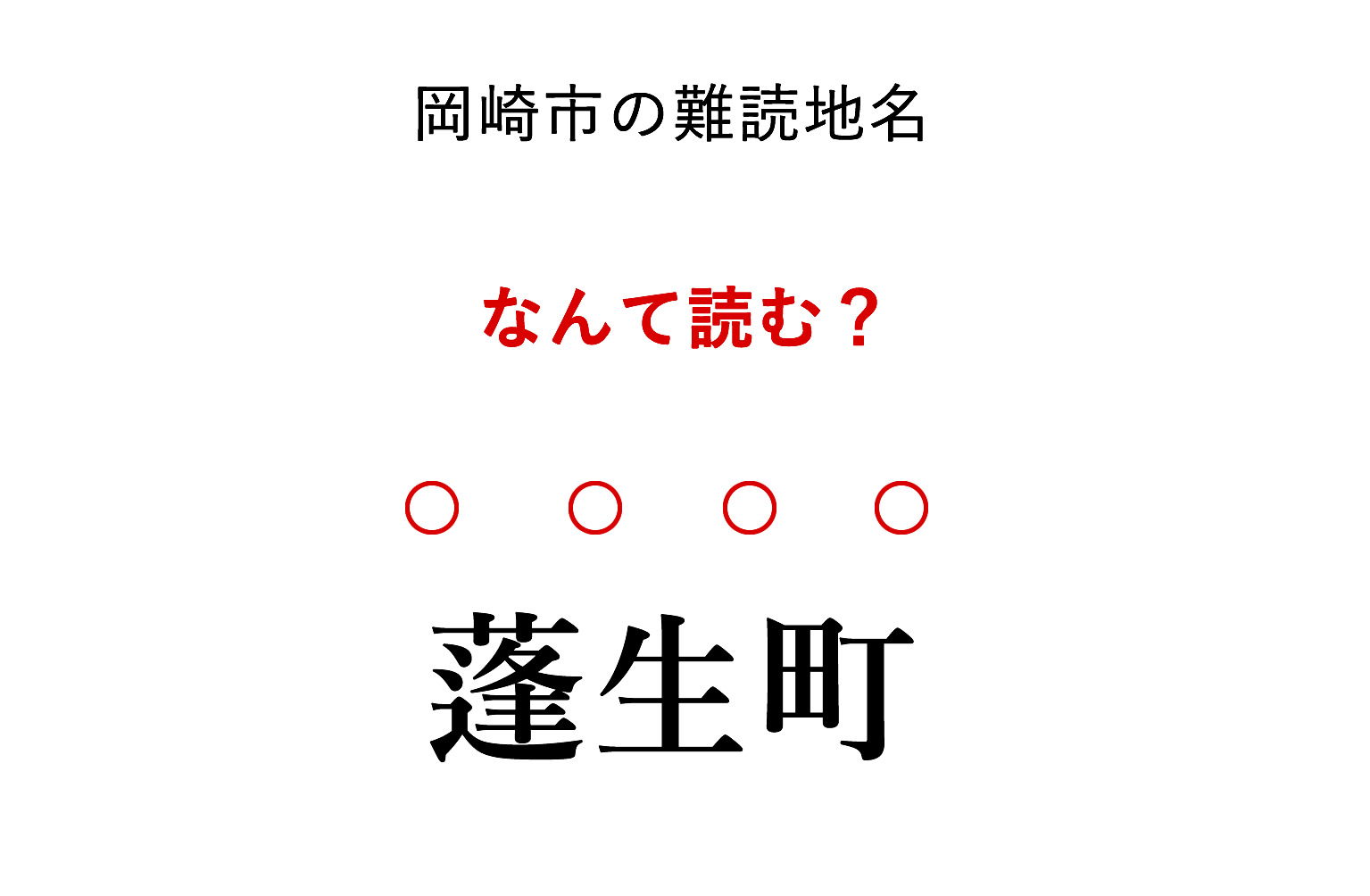 岡崎市の難読地名「蓬生町」